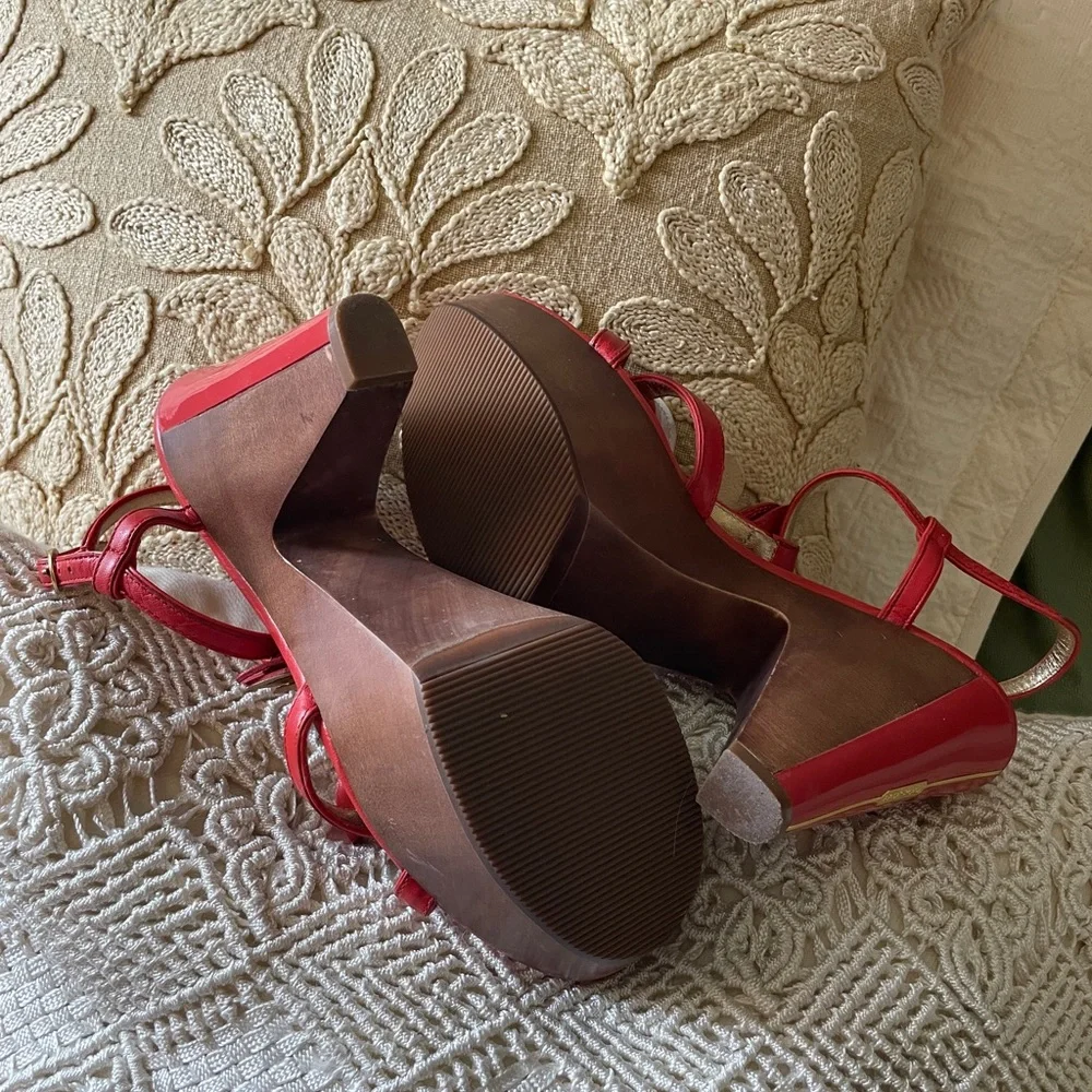 COACH orange floral platform shoe - Picture 4 of 8